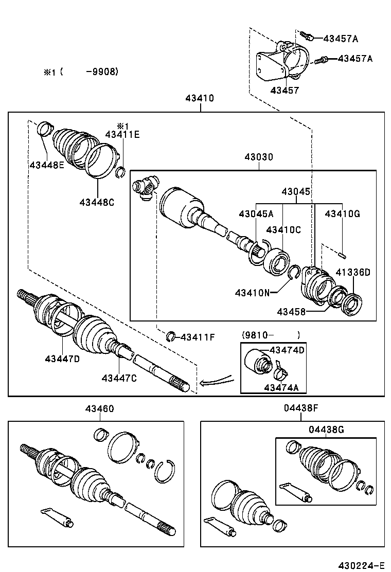 43030-05180 JOINT ASSY, FRONT DRIVE INBOARD, RH product image
