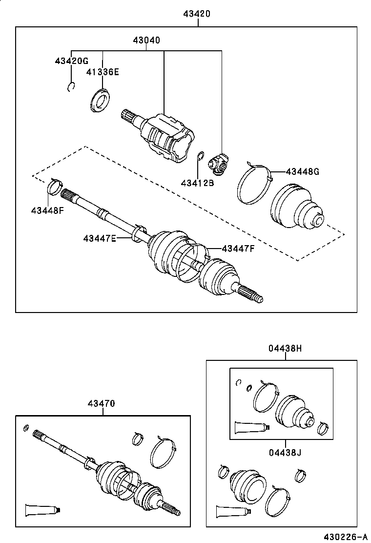 43030-05180 JOINT ASSY, FRONT DRIVE INBOARD, RH product image