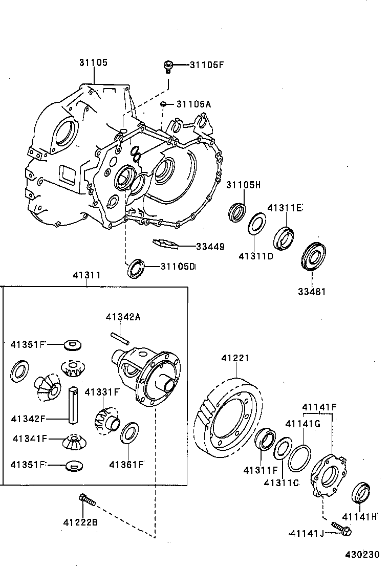 31105-20050 CASE, FRONT TRANSAXLE(MTM) product image