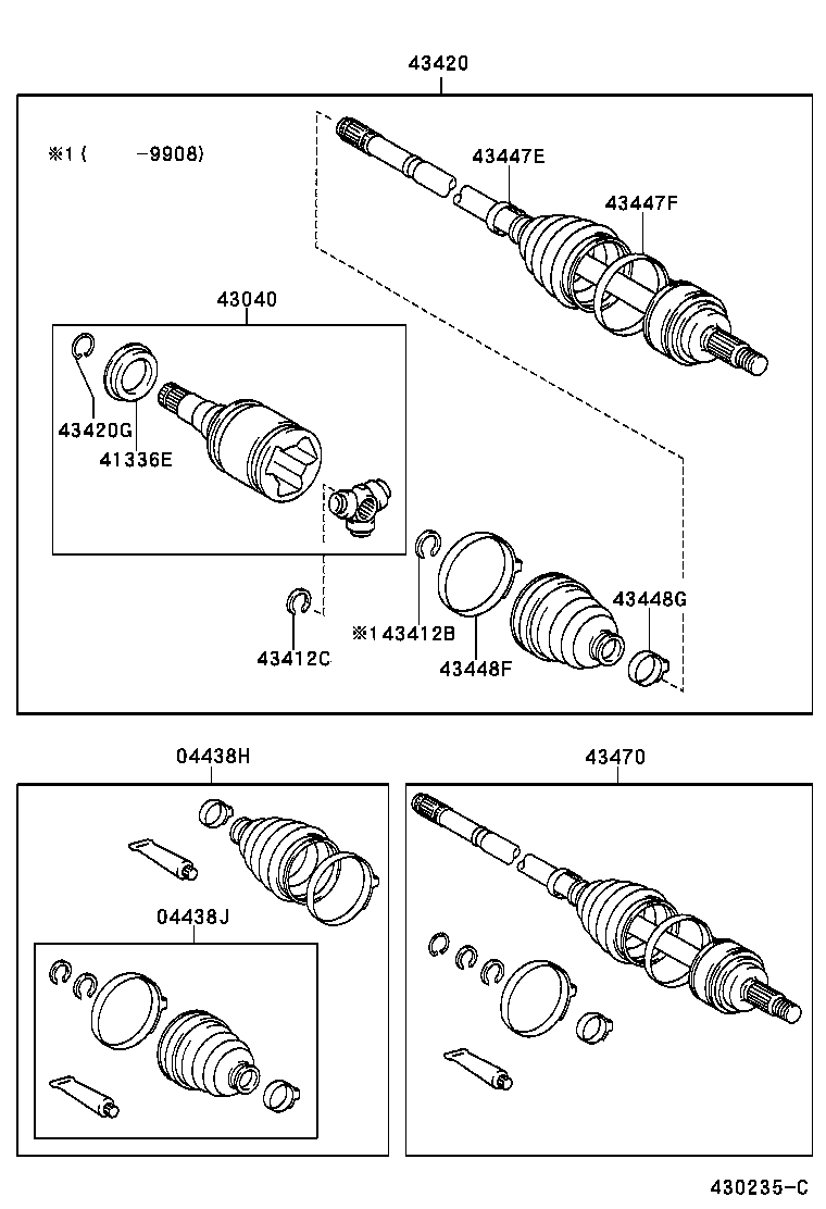43030-05180 JOINT ASSY, FRONT DRIVE INBOARD, RH product image