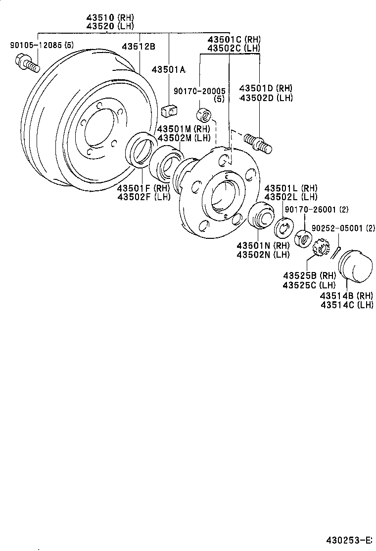 43512-37040 DRUM, BRAKE product image