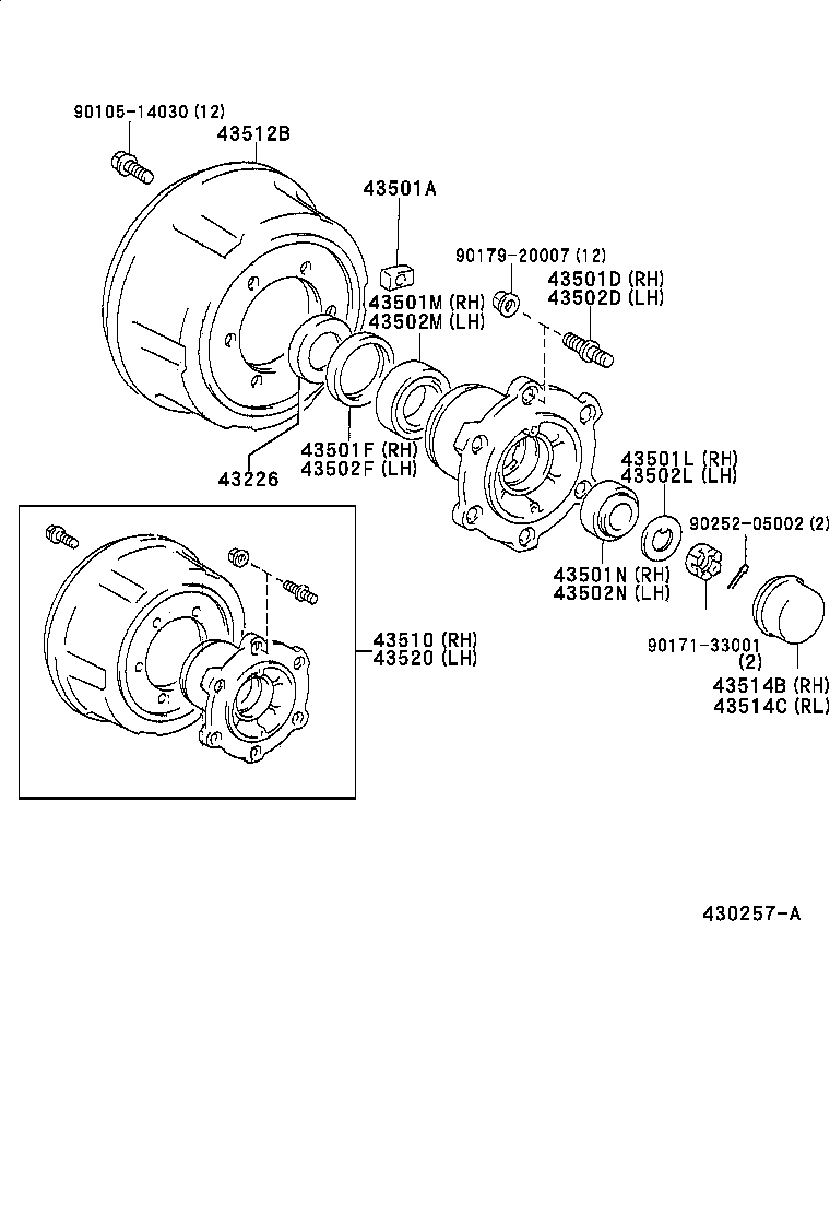43512-37040 DRUM, BRAKE product image