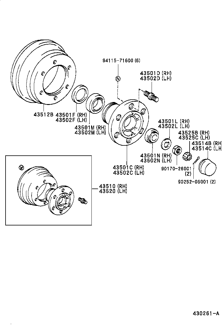 43512-37040 DRUM, BRAKE product image
