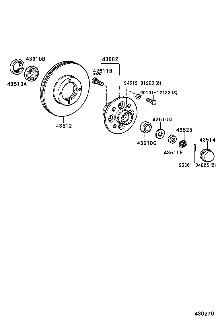 43512-28140 DISC, FRONT product image