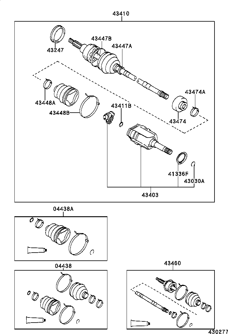 04438-16040 BOOT KIT, FRONT DRIVE SHAFT product image