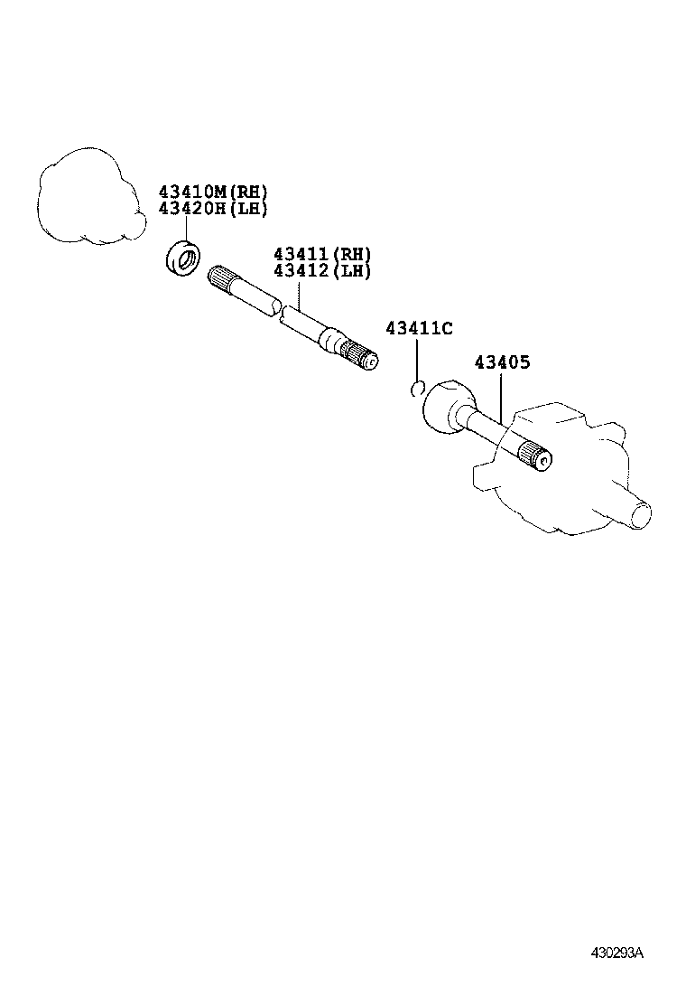 43430-60030 SHAFT ASSY, FRONT DRIVE, RH product image