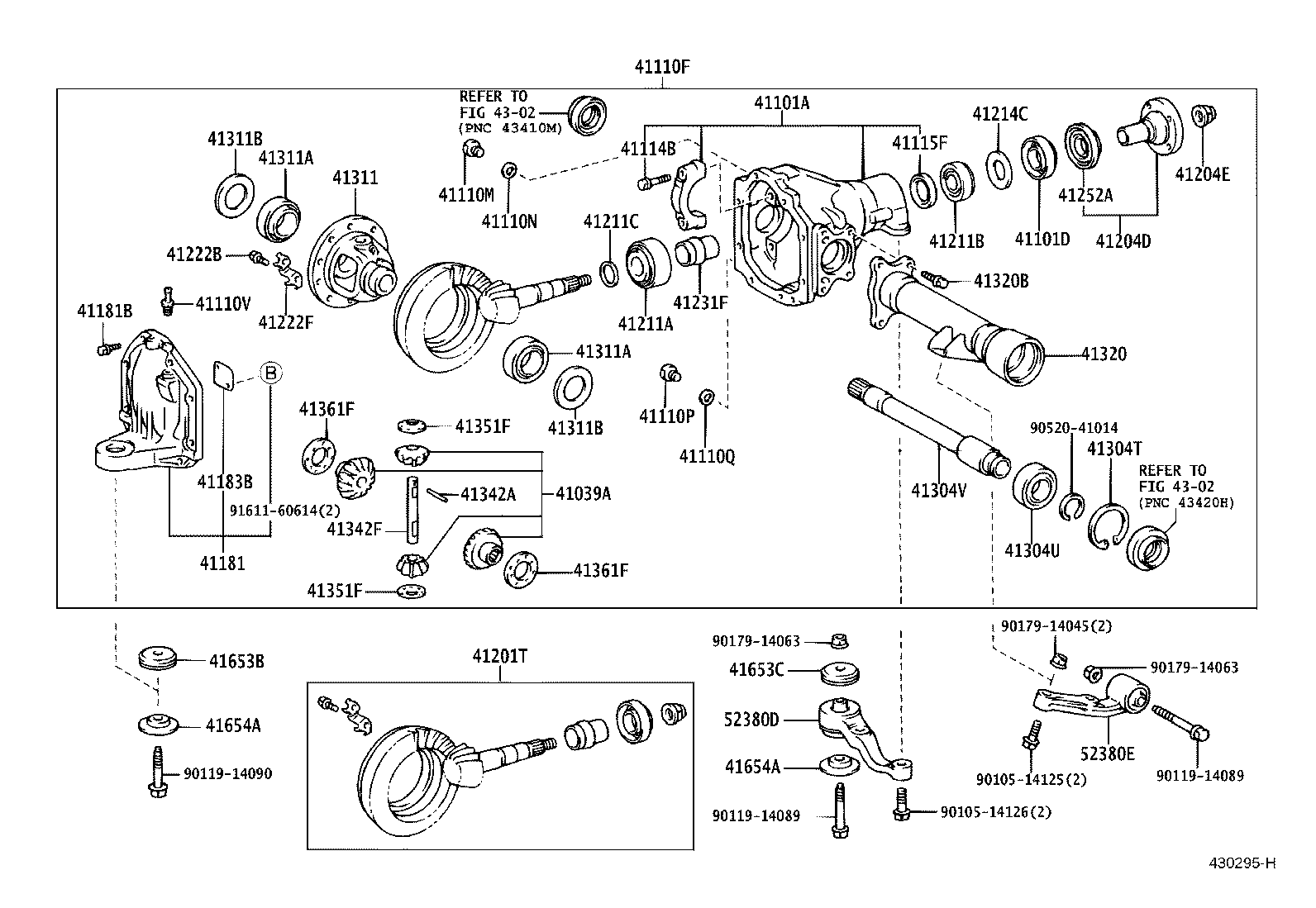 Toyota 41201-80170 FINAL GEAR KIT, DIFFERENTIAL, FRONT