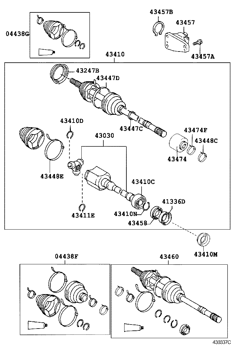 43470-49067 SHAFT ASSY, FRONT DRIVE OUTBOARD JOINT, LH product image