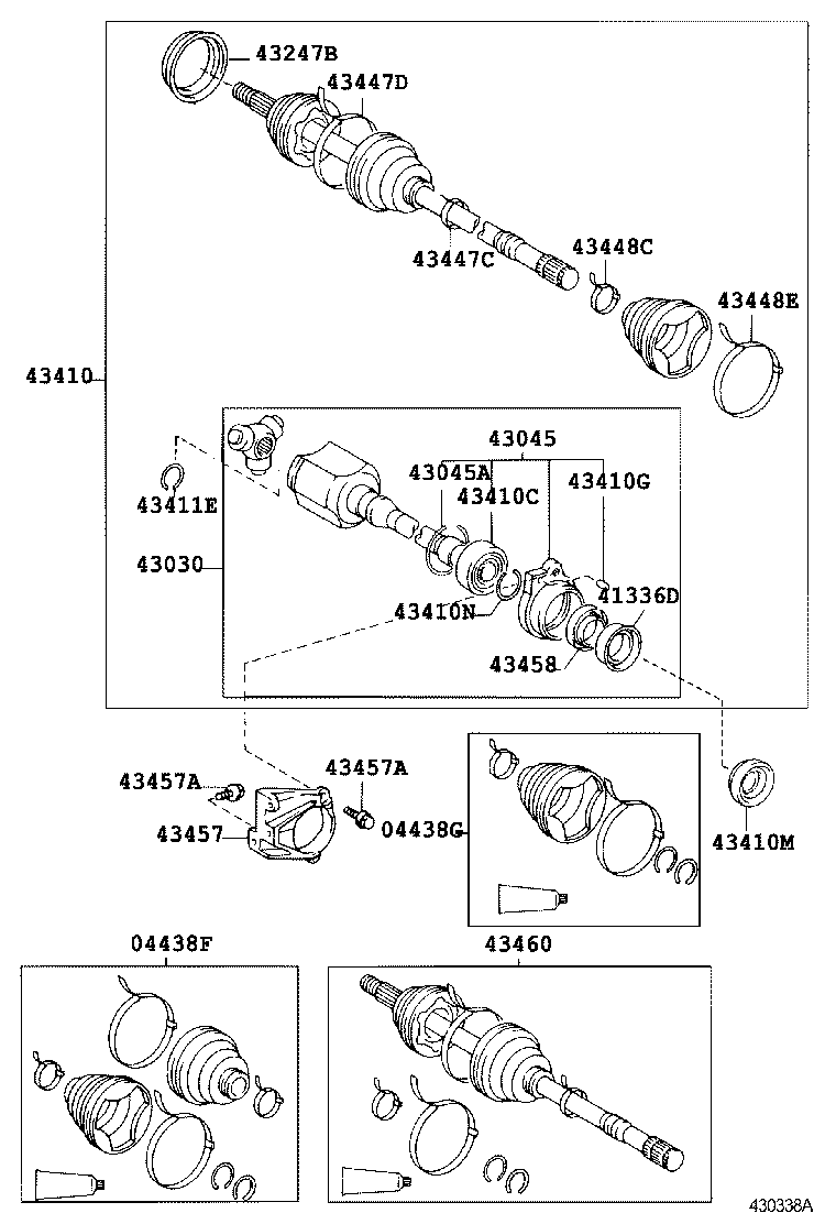43470-49067 SHAFT ASSY, FRONT DRIVE OUTBOARD JOINT, LH product image