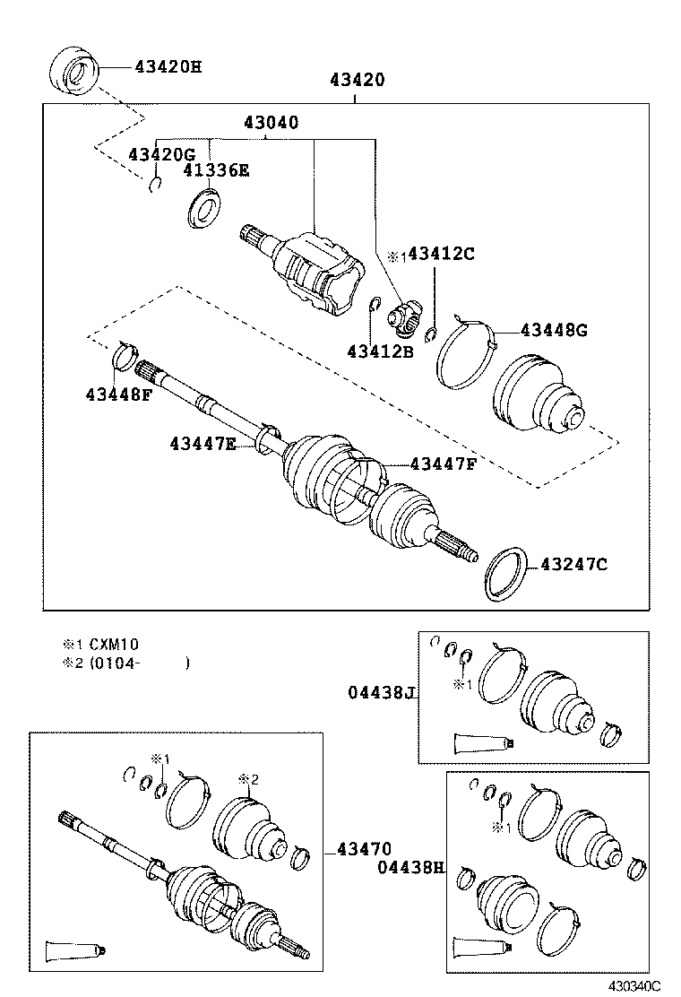 43470-49067 SHAFT ASSY, FRONT DRIVE OUTBOARD JOINT, LH product image