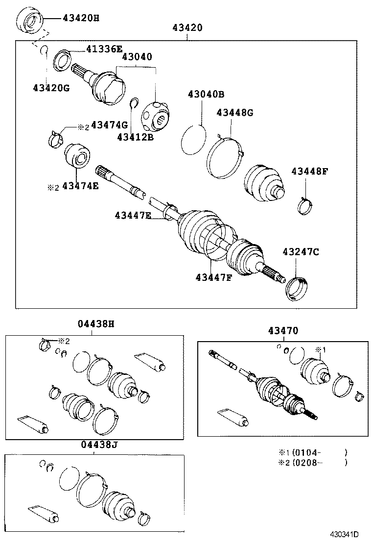 43470-49067 SHAFT ASSY, FRONT DRIVE OUTBOARD JOINT, LH product image
