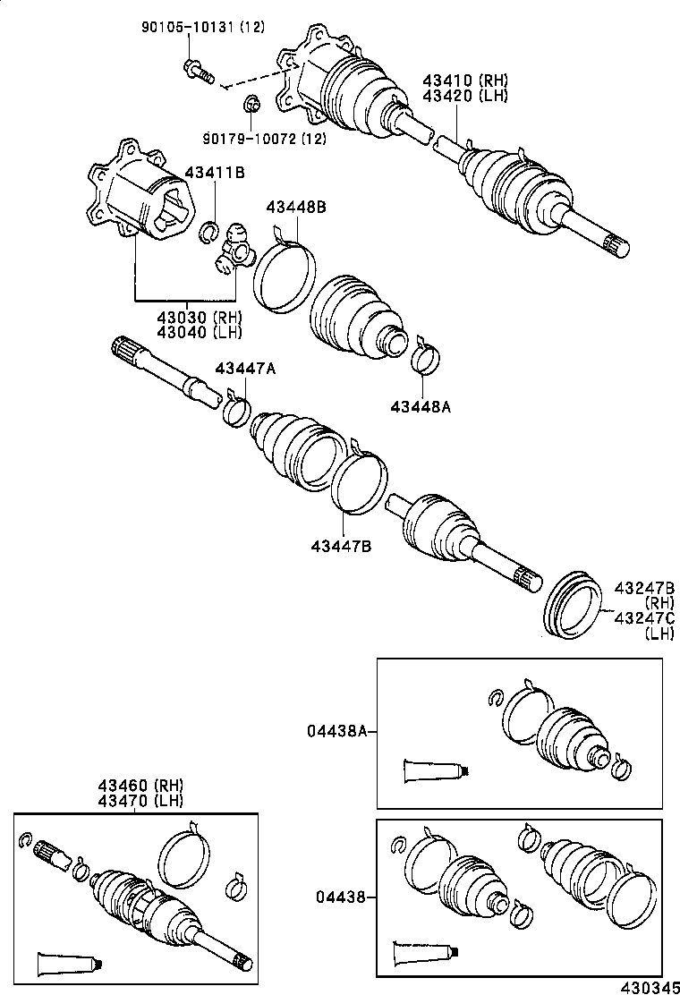 04438-28012 BOOT KIT, FRONT DRIVE SHAFT INBOARD JOINT product image