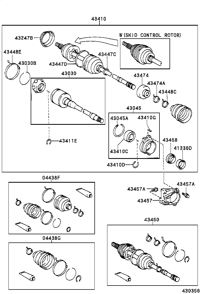 04438-20200 BOOT KIT, FRONT DRIVE SHAFT INBOARD JOINT, LH product image