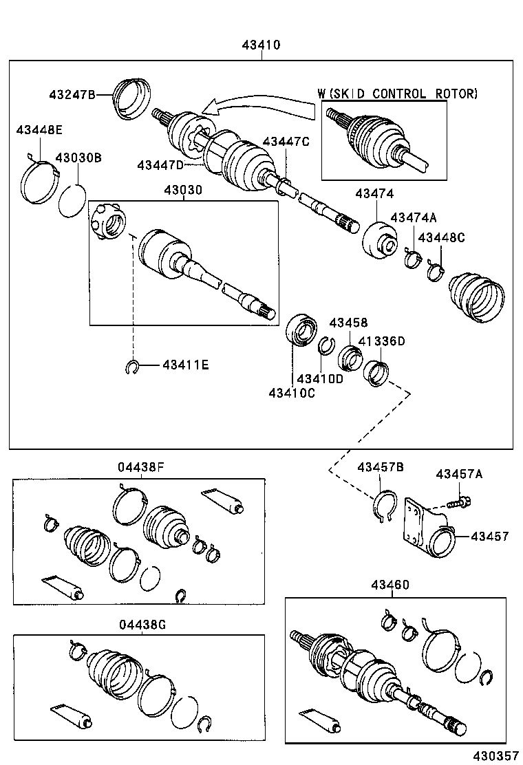 04438-20200 BOOT KIT, FRONT DRIVE SHAFT INBOARD JOINT, LH product image