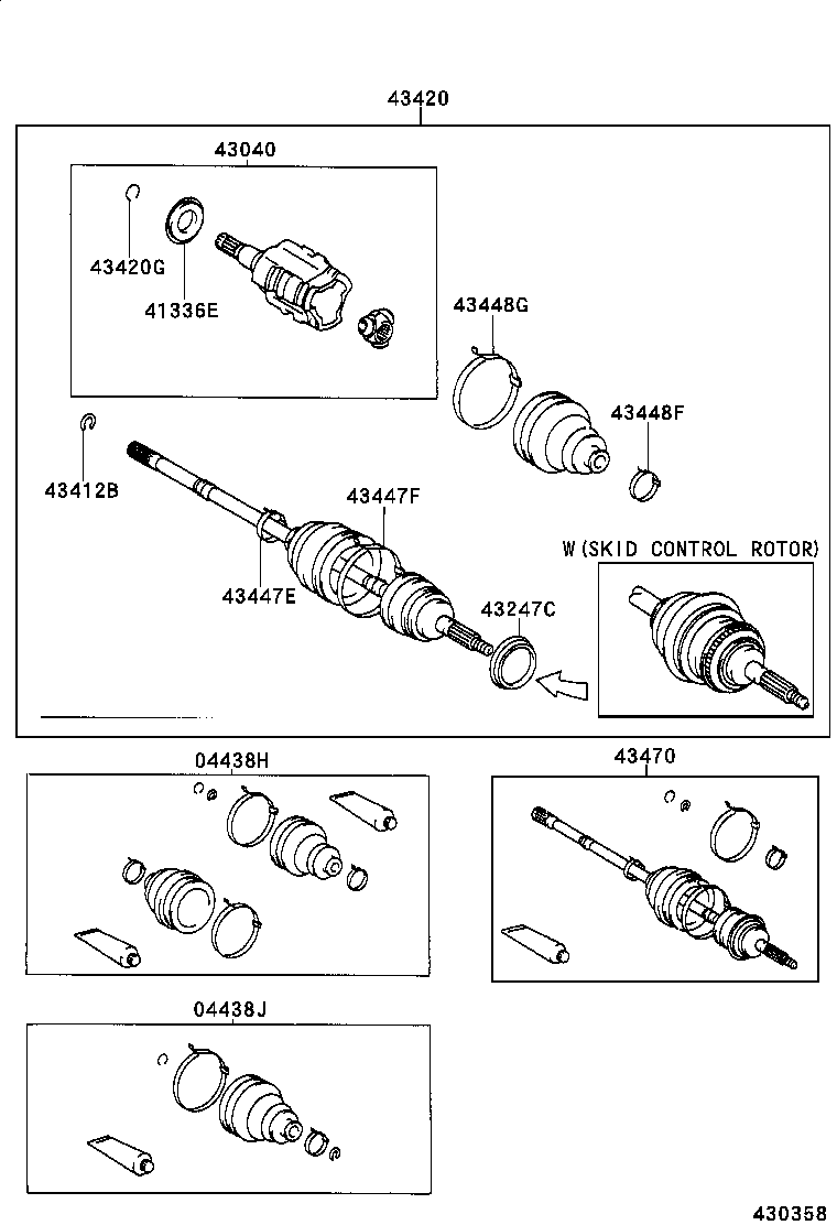 04438-20200 BOOT KIT, FRONT DRIVE SHAFT INBOARD JOINT, LH product image