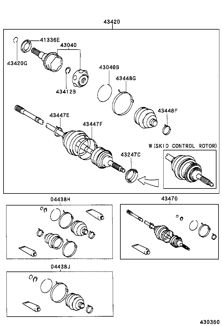 04438-20200 BOOT KIT, FRONT DRIVE SHAFT INBOARD JOINT, LH product image