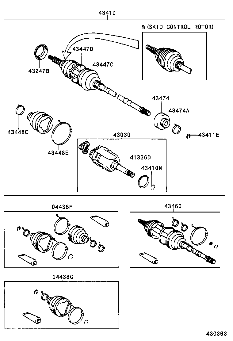 04438-20200 BOOT KIT, FRONT DRIVE SHAFT INBOARD JOINT, LH product image