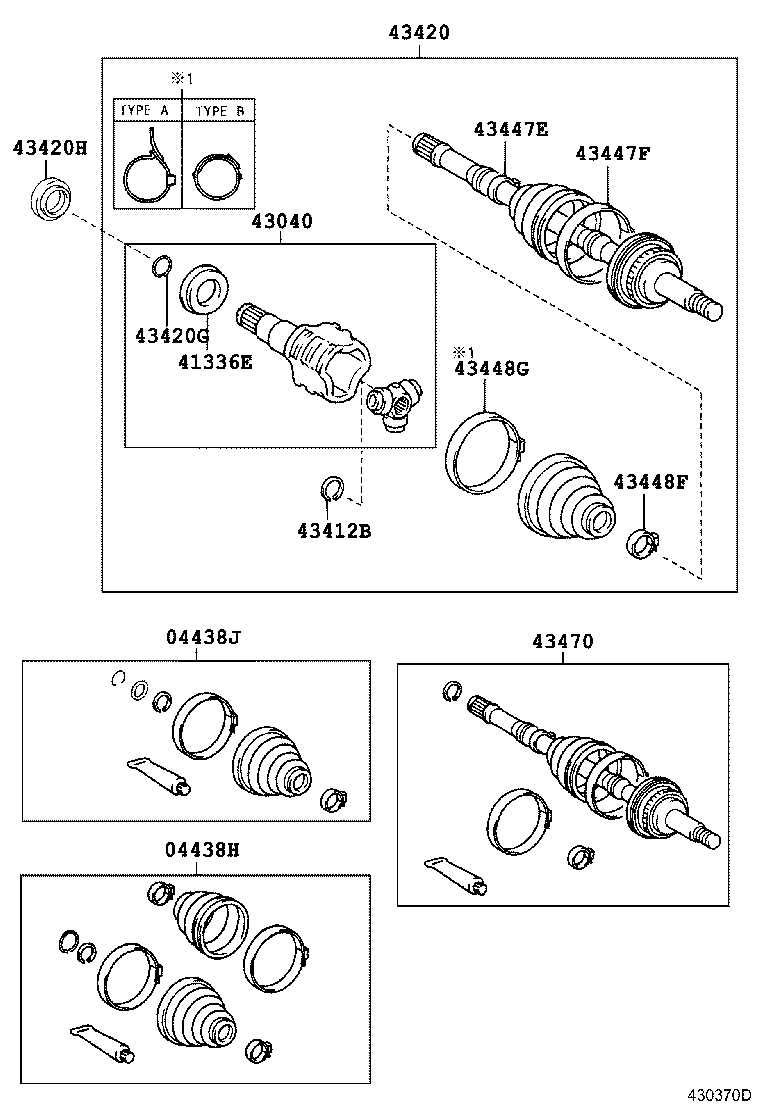 04438-32260 BOOT KIT, FRONT DRIVE SHAFT INBOARD JOINT, RH product image