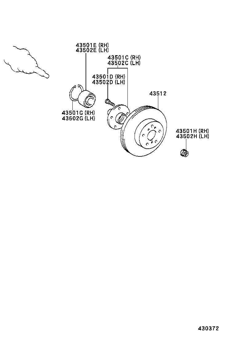 43512-32290 DISC, FRONT product image