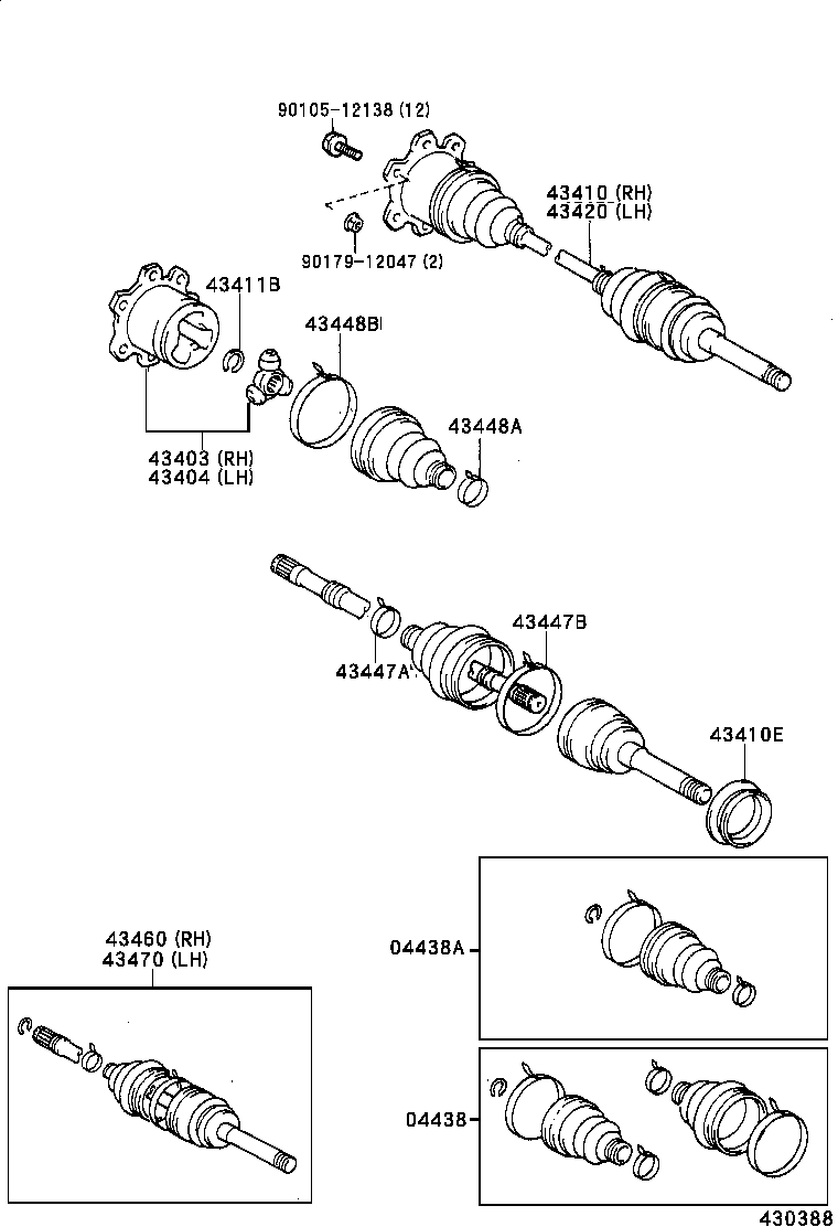 43430-26050 SHAFT ASSY, FRONT DRIVE, RH product image
