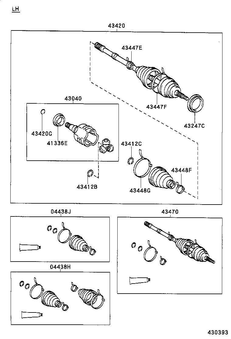 43410-33012 SHAFT ASSY, FRONT DRIVE, RH product image