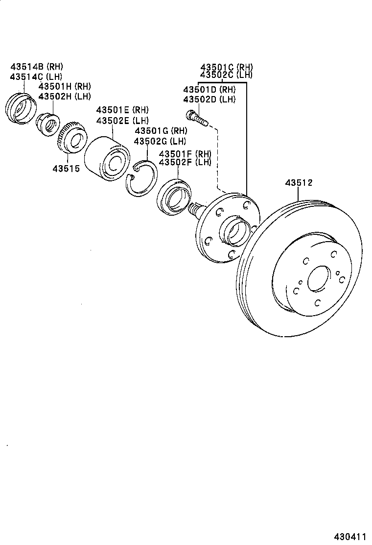 43512-50112 DISC, FRONT product image