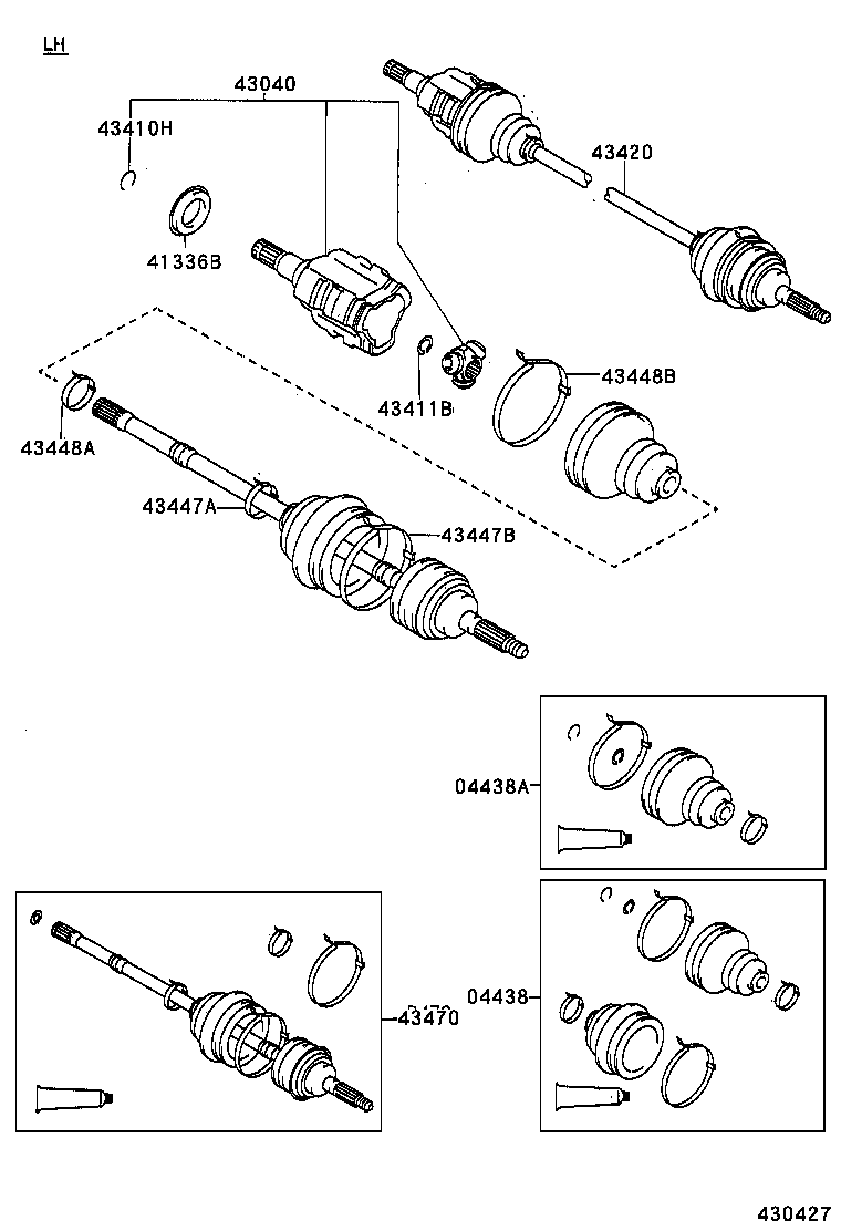 04438-32120 BOOT KIT, FRONT DRIVE SHAFT product image