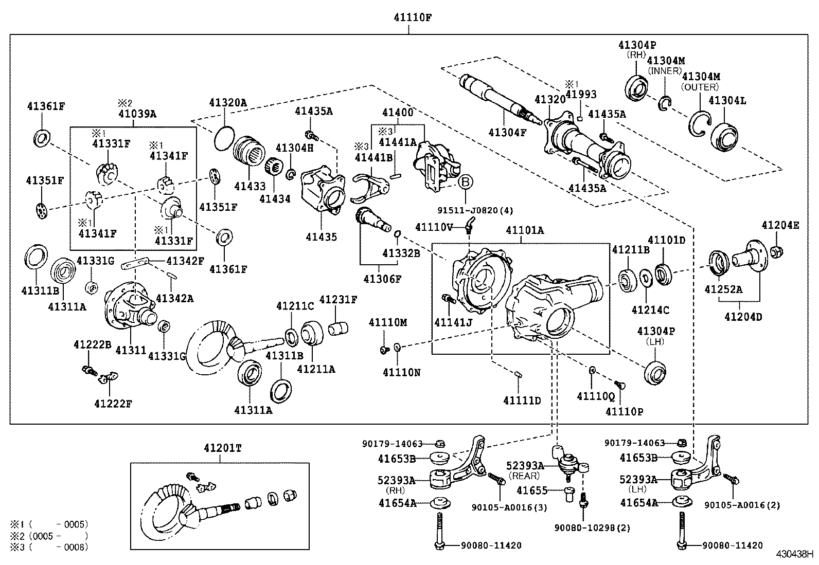 Toyota 41201-80116 FINAL GEAR KIT, DIFFERENTIAL, FRONT
