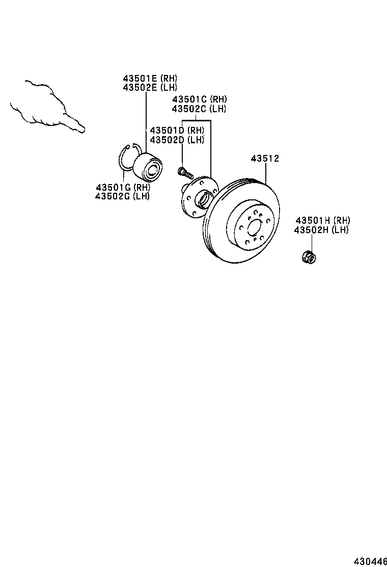 43512-52010 DISC, FRONT product image
