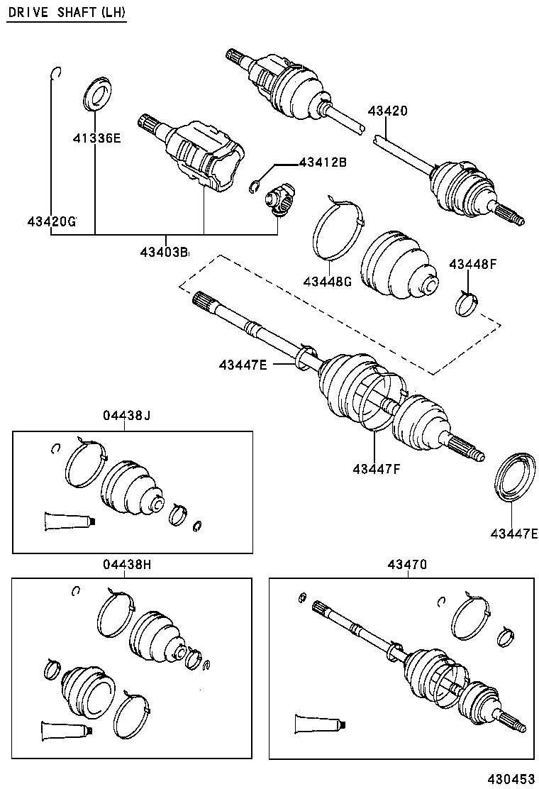 43470-19795 SHAFT ASSY, FRONT DRIVE OUTBOARD JOINT, LH product image