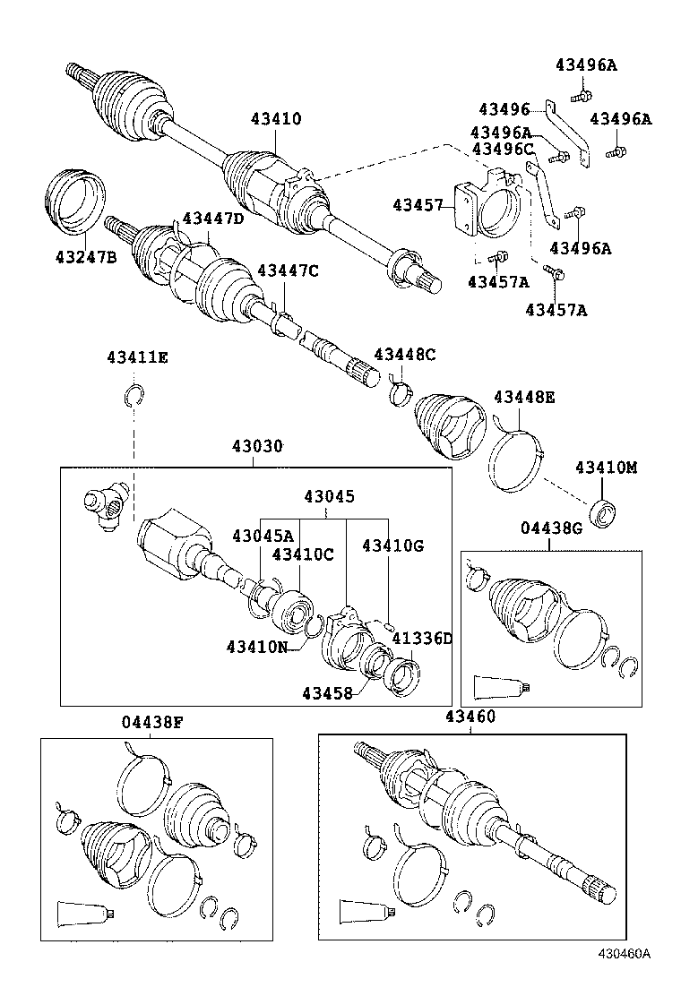 43410-32142 SHAFT ASSY, FRONT DRIVE, RH product image