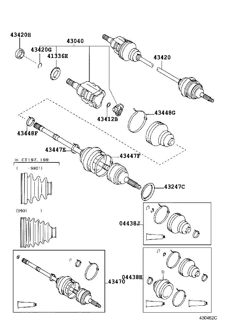43410-32142 SHAFT ASSY, FRONT DRIVE, RH product image