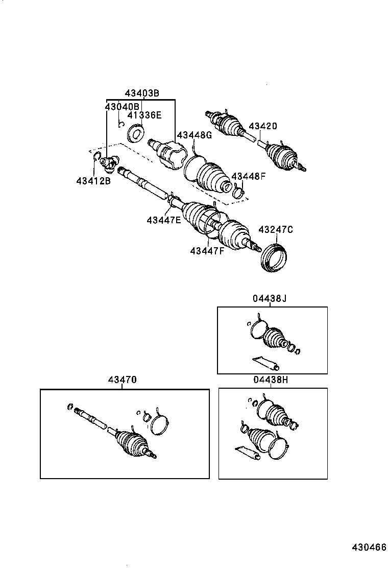 43410-32152 SHAFT ASSY, FRONT DRIVE, RH product image