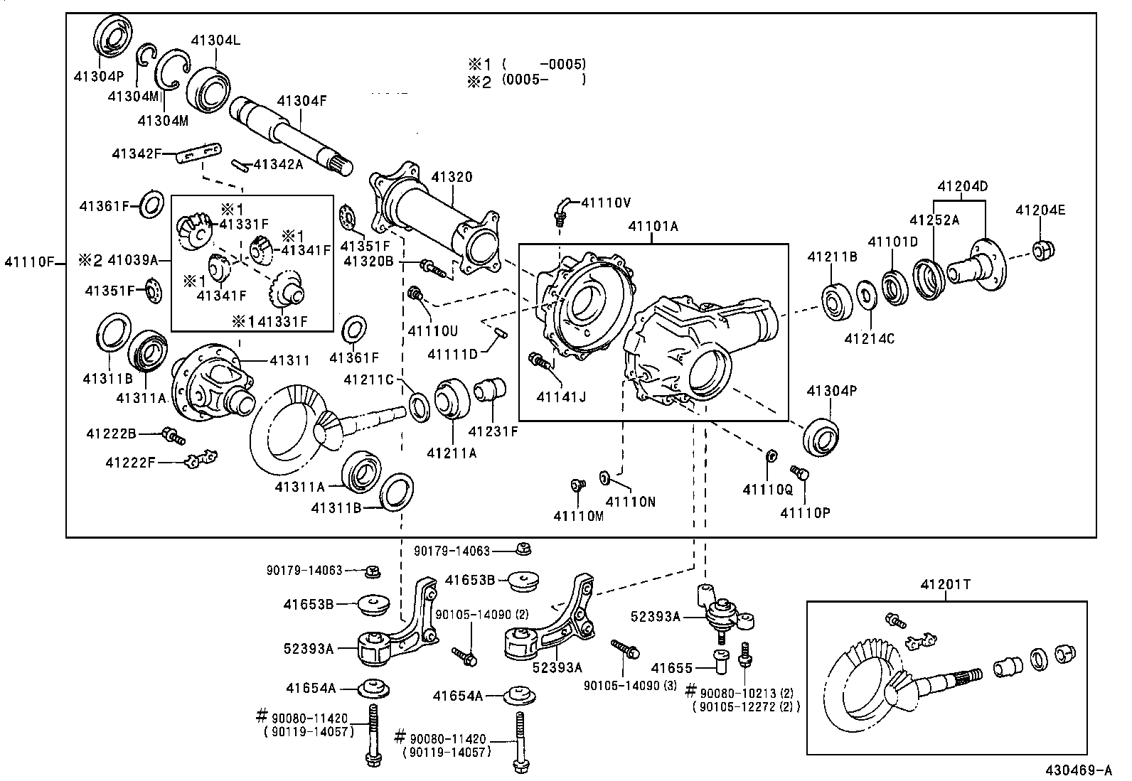 Toyota 41201-80073 FINAL GEAR KIT, DIFFERENTIAL, FRONT