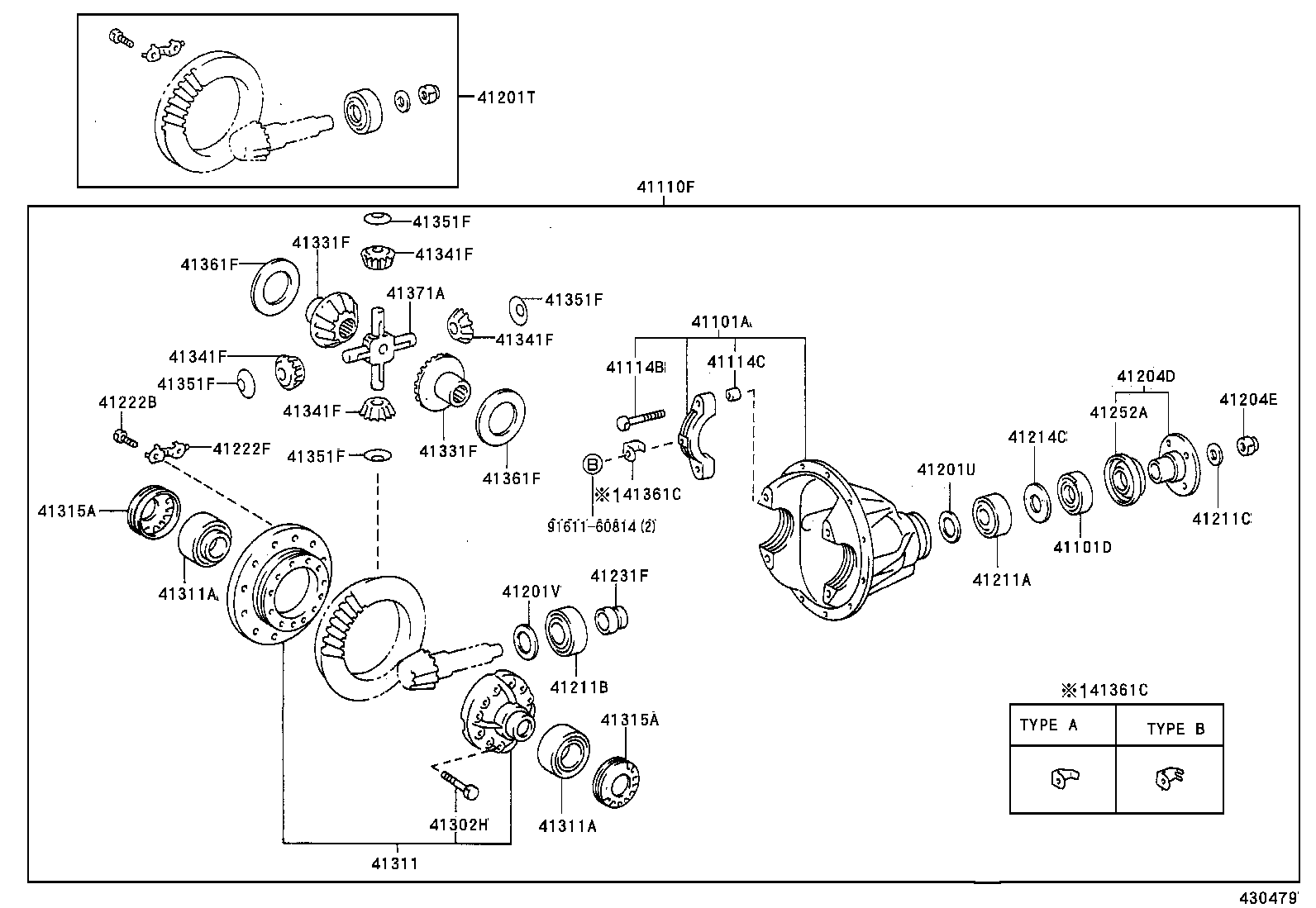 41201-80261 FINAL GEAR KIT, DIFFERENTIAL, FRONT product image