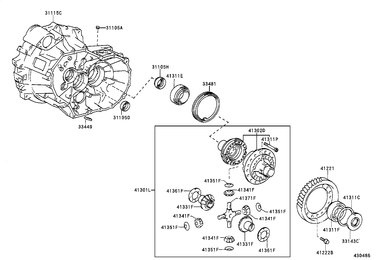 31105-20050 CASE, FRONT TRANSAXLE(MTM) product image