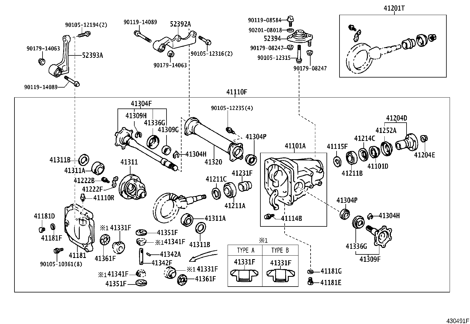 41201-80141 FINAL GEAR KIT, DIFFERENTIAL, FRONT product image