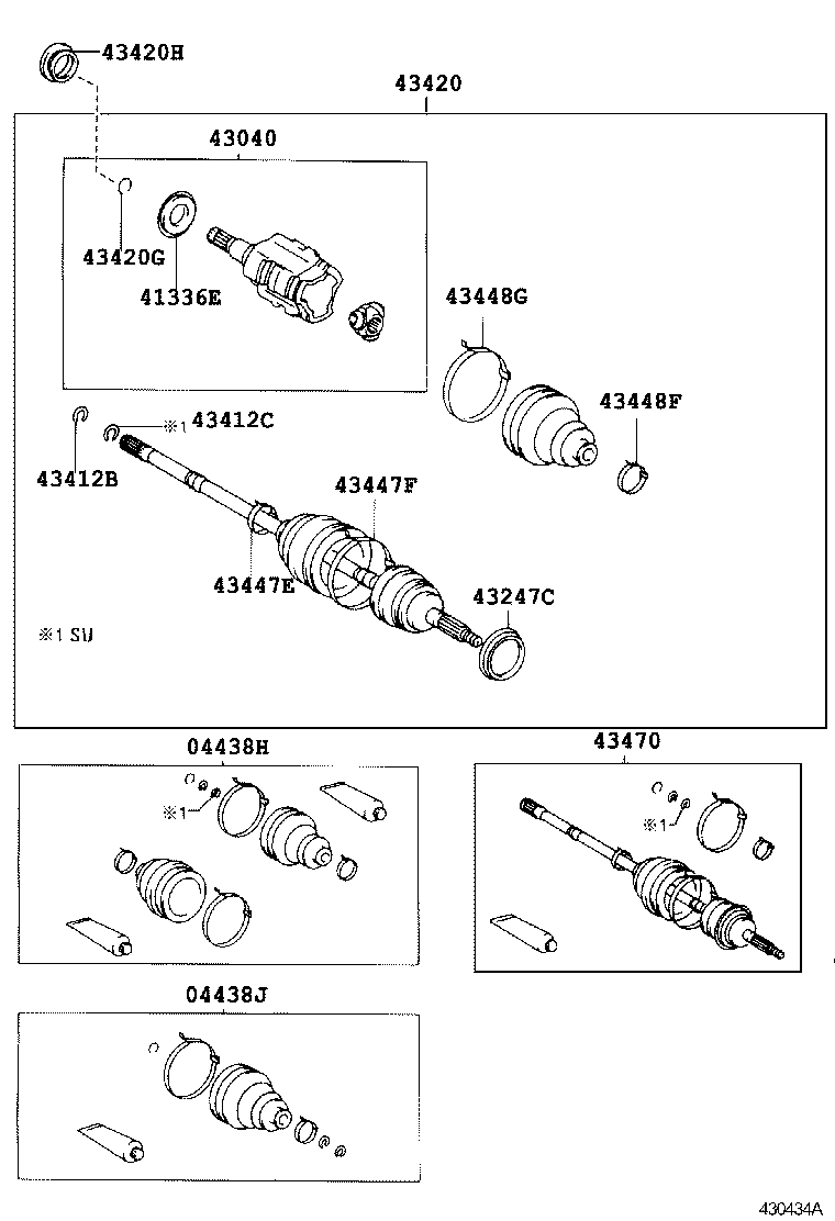 43470-49236 SHAFT ASSY, FRONT DRIVE OUTBOARD JOINT, RH product image