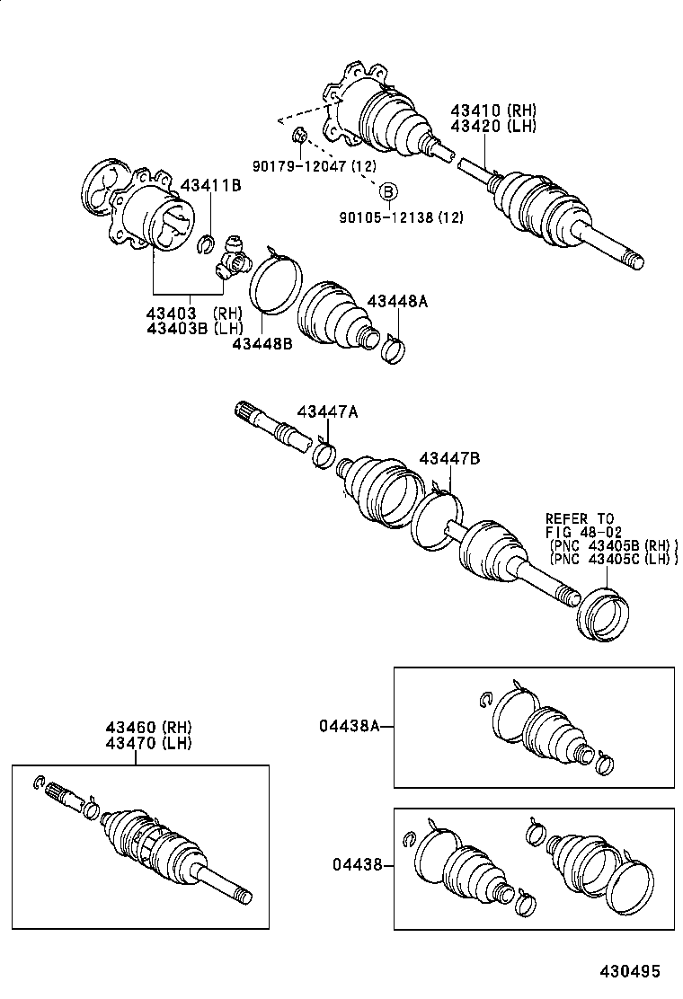 43460-29068 SHAFT ASSY, FRONT DRIVE OUTBOARD JOINT, RH product image
