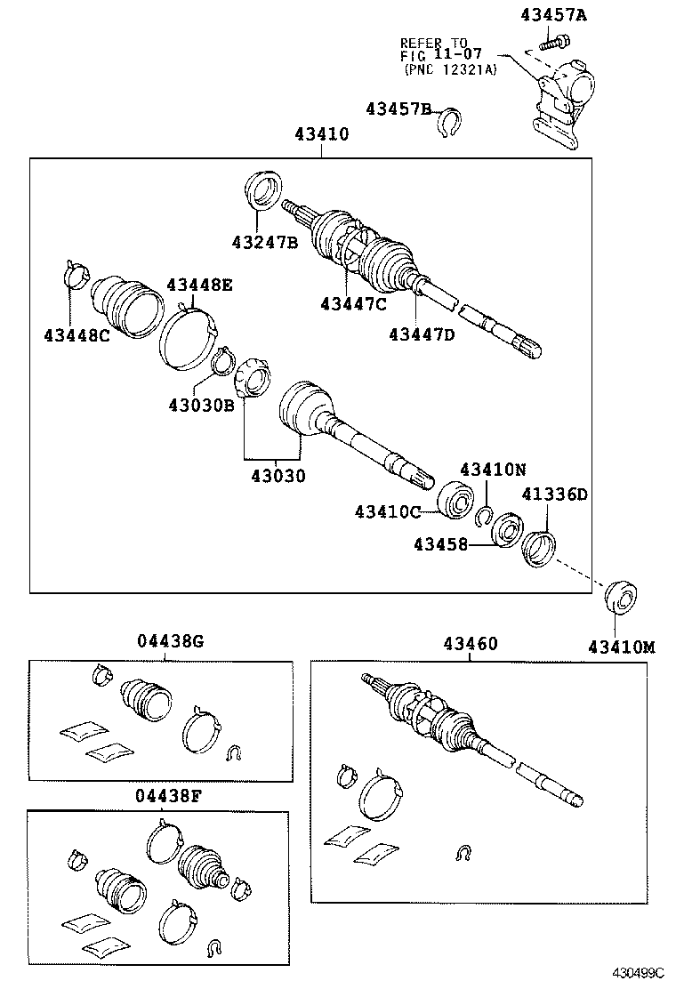 04438-07030 BOOT KIT, FRONT DRIVE SHAFT INBOARD JOINT, RH product image