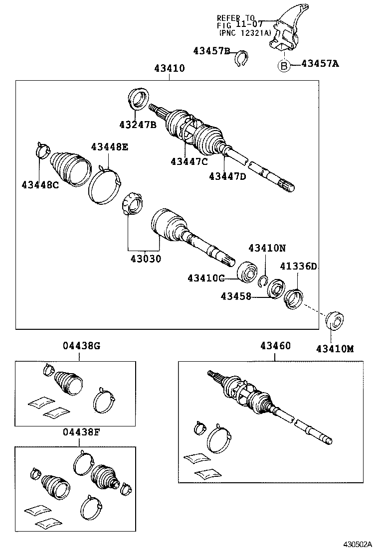 Toyota 43410-07030 SHAFT ASSY, FRONT DRIVE, RH