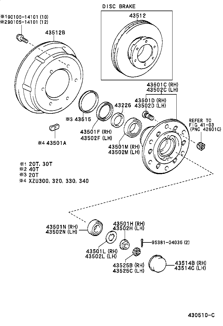 43501-37060 HUB SUB-ASSY, FRONT AXLE, RH product image