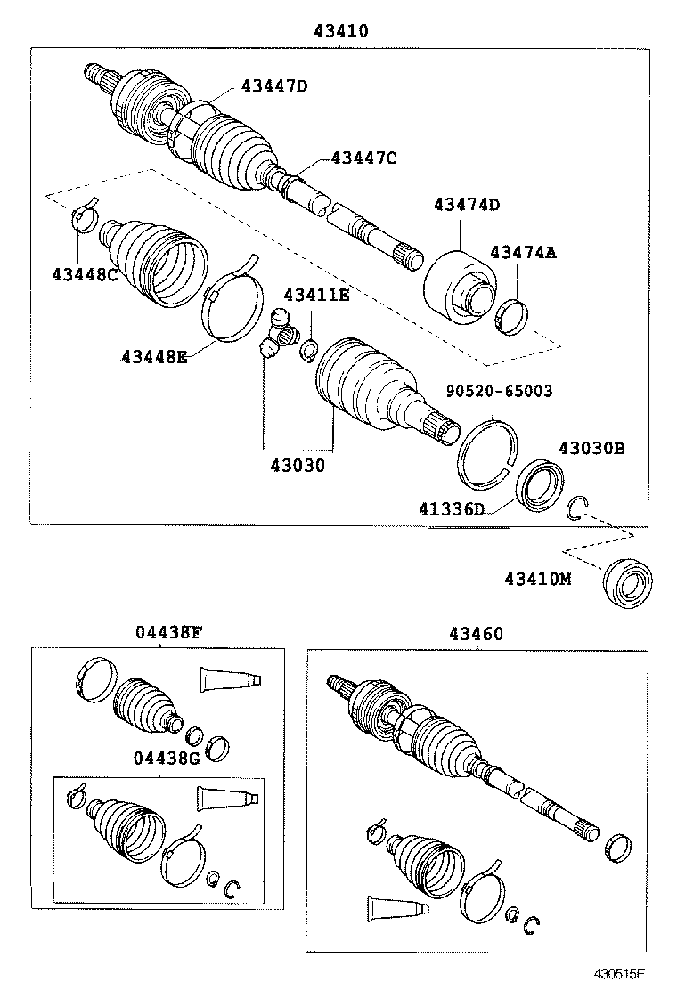 04437-52150 BOOT KIT, FRONT DRIVE SHAFT INBOARD JOINT, LH product image