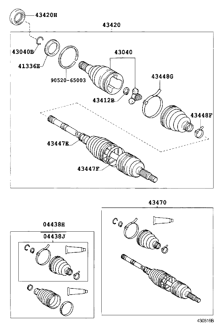 04437-52150 BOOT KIT, FRONT DRIVE SHAFT INBOARD JOINT, LH product image
