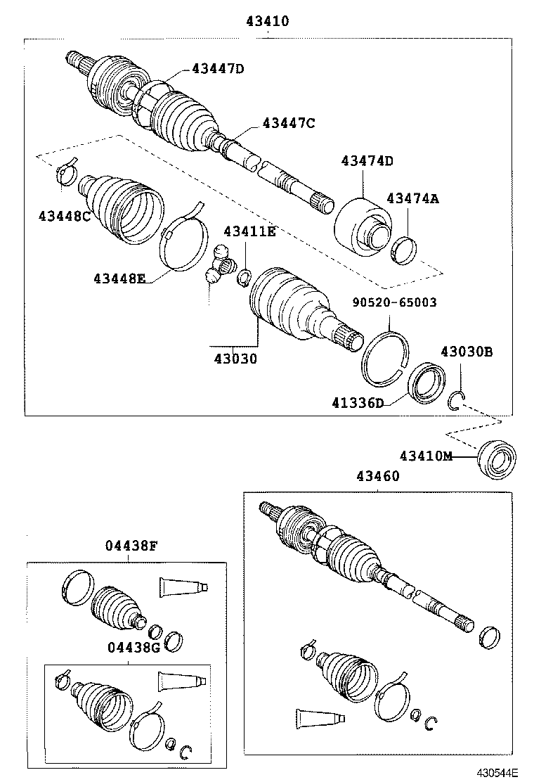 04438-52010 BOOT KIT, FRONT DRIVE SHAFT INBOARD JOINT, RH product image