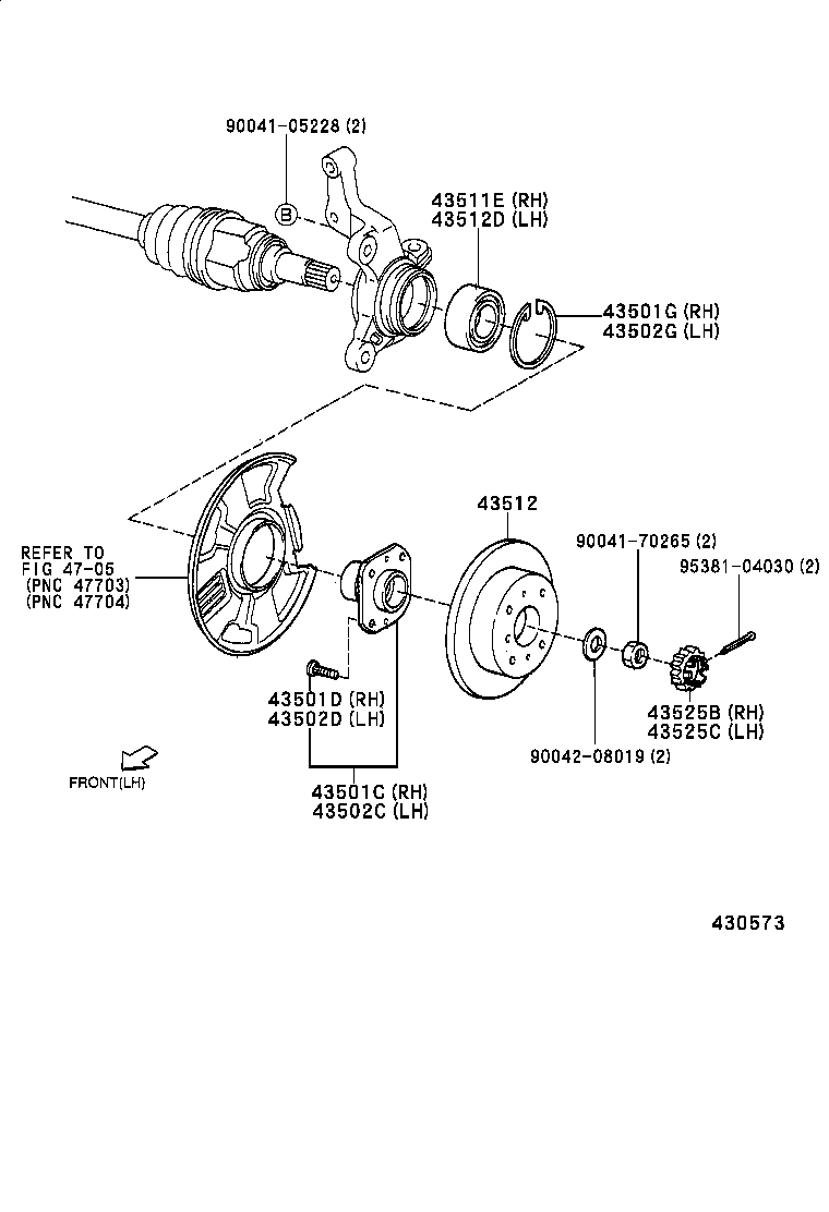 43401-87402 SPINDLE SUB-ASSY, STEERING KNUCKLE product image