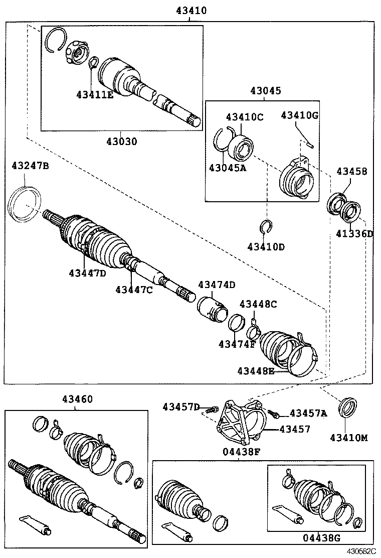 04438-05130 BOOT KIT, FRONT DRIVE SHAFT INBOARD JOINT, RH product image