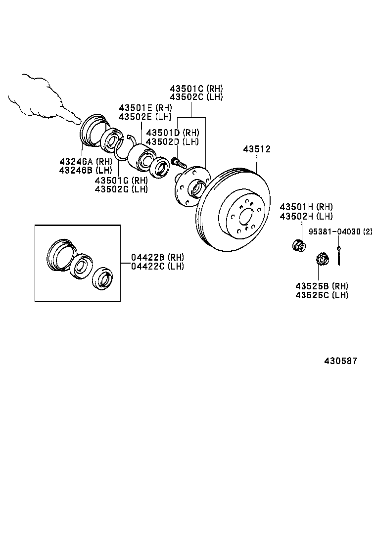 43512-20450 DISC, FRONT product image