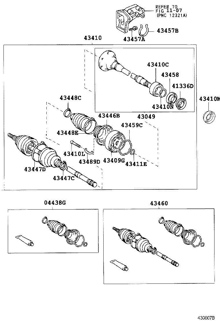 04428-58060 BOOT KIT, FRONT DRIVE SHAFT, IN & OUTBOARD, RH product image