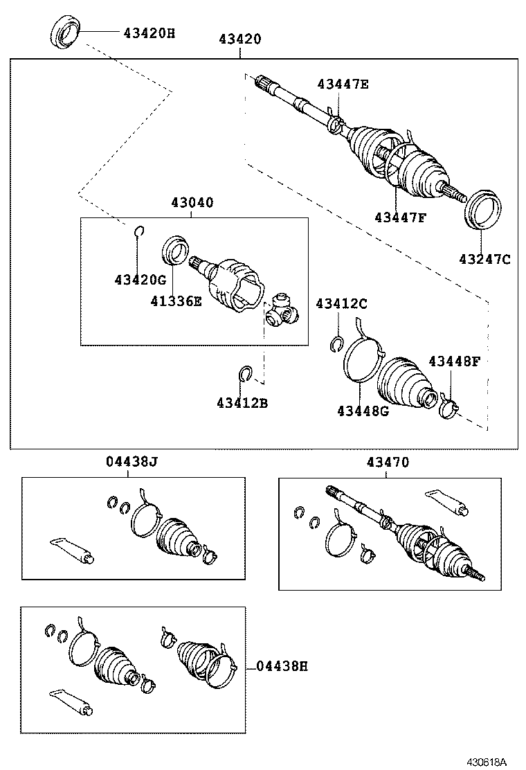 43030-33030 JOINT ASSY, FRONT DRIVE INBOARD, RH product image